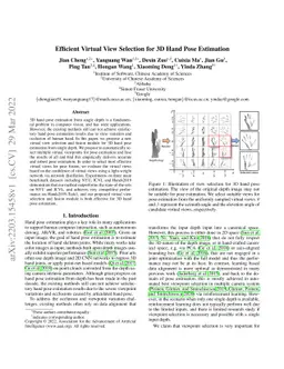 Efficient Virtual View Selection for 3D Hand Pose Estimation