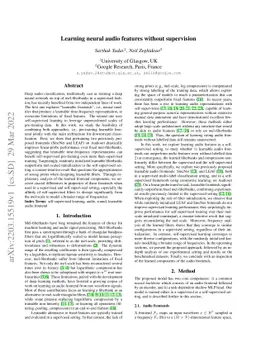 Learning neural audio features without supervision