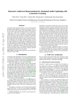Interactive Audio-text Representation for Automated Audio Captioning
  with Contrastive Learning