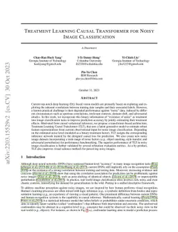 Treatment Learning Causal Transformer for Noisy Image Classification