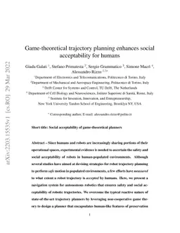 Game-theoretical trajectory planning enhances social acceptability for
  humans