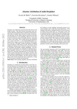 Attacker Attribution of Audio Deepfakes