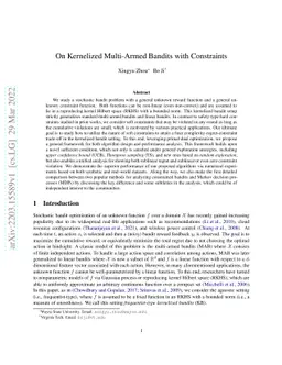 On Kernelized Multi-Armed Bandits with Constraints