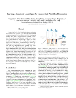 Learning a Structured Latent Space for Unsupervised Point Cloud
  Completion