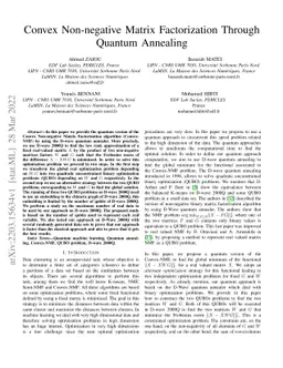 Convex Non-negative Matrix Factorization Through Quantum Annealing