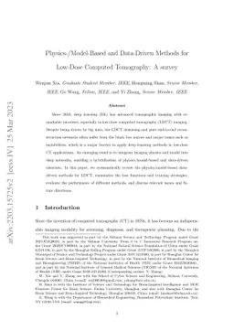 Physics-/Model-Based and Data-Driven Methods for Low-Dose Computed
  Tomography: A survey