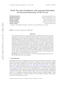 FlexR: Few-shot Classification with Language Embeddings for Structured
  Reporting of Chest X-rays