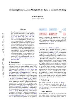 Evaluating Prompts Across Multiple Choice Tasks In a Zero-Shot Setting