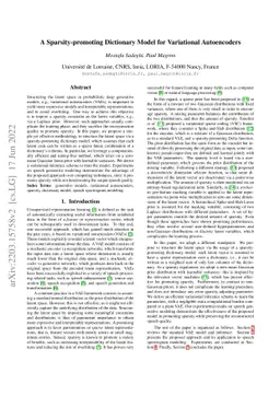 A Sparsity-promoting Dictionary Model for Variational Autoencoders