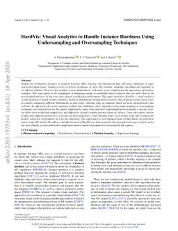 HardVis: Visual Analytics to Handle Instance Hardness Using
  Undersampling and Oversampling Techniques