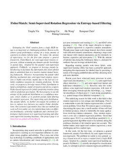 FisherMatch: Semi-Supervised Rotation Regression via Entropy-based
  Filtering