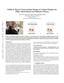 Polite or Direct? Conversation Design of a Smart Display for Older
  Adults Based on Politeness Theory