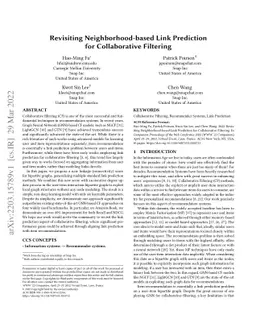 Revisiting Neighborhood-based Link Prediction for Collaborative
  Filtering