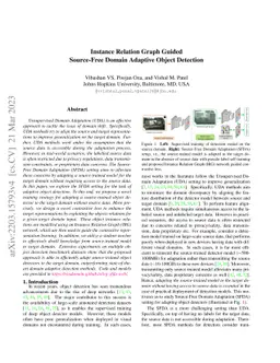 Instance Relation Graph Guided Source-Free Domain Adaptive Object
  Detection