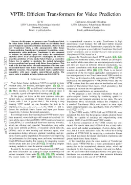 VPTR: Efficient Transformers for Video Prediction