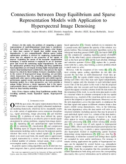 Connections between Deep Equilibrium and Sparse Representation Models
  with Application to Hyperspectral Image Denoising