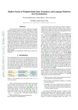 Shallow Fusion of Weighted Finite-State Transducer and Language Model
  for Text Normalization
