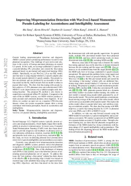 Improving Mispronunciation Detection with Wav2vec2-based Momentum
  Pseudo-Labeling for Accentedness and Intelligibility Assessment