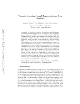 Towards Learning Neural Representations from Shadows