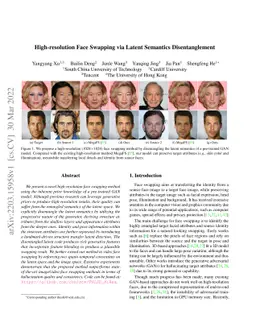 High-resolution Face Swapping via Latent Semantics Disentanglement