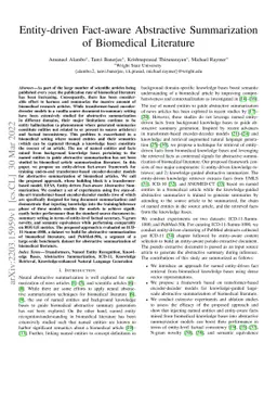 Entity-driven Fact-aware Abstractive Summarization of Biomedical
  Literature