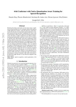 4-bit Conformer with Native Quantization Aware Training for Speech
  Recognition