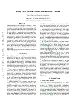 Using Active Speaker Faces for Diarization in TV shows