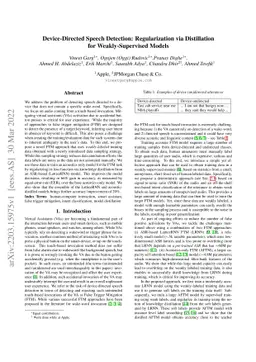 Device-Directed Speech Detection: Regularization via Distillation for
  Weakly-Supervised Models
