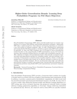 Higher-Order Generalization Bounds: Learning Deep Probabilistic Programs
  via PAC-Bayes Objectives