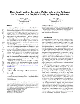 Does Configuration Encoding Matter in Learning Software Performance? An
  Empirical Study on Encoding Schemes