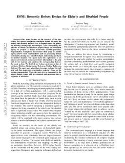 ESNI: Domestic Robots Design for Elderly and Disabled People