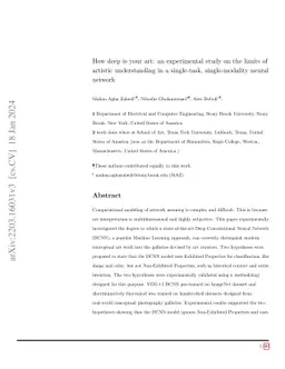 How Deep is Your Art: An Experimental Study on the Limits of Artistic
  Understanding in a Single-Task, Single-Modality Neural Network