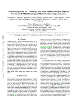 ConferencingSpeech 2022 Challenge: Non-intrusive Objective Speech
  Quality Assessment (NISQA) Challenge for Online Conferencing Applications