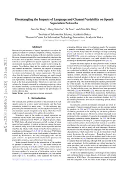 Disentangling the Impacts of Language and Channel Variability on Speech
  Separation Networks