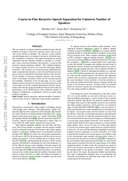 Coarse-to-Fine Recursive Speech Separation for Unknown Number of
  Speakers
