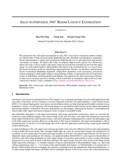 Self-supervised 360$^{\circ}$ Room Layout Estimation