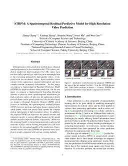 STRPM: A Spatiotemporal Residual Predictive Model for High-Resolution
  Video Prediction