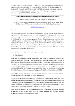 Preliminary experiments on thermal emissivity adjustment for face images