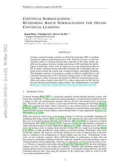 Continual Normalization: Rethinking Batch Normalization for Online
  Continual Learning