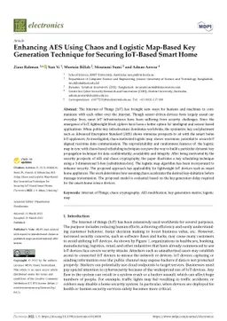 Enhancing AES Using Chaos and Logistic Map-Based Key Generation
  Technique for Securing IoT-Based Smart Home