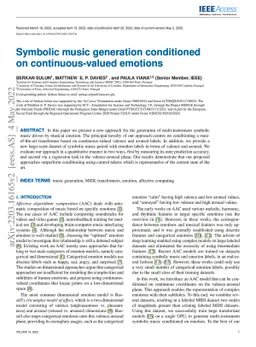 Symbolic music generation conditioned on continuous-valued emotions
