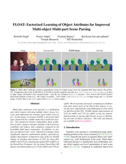 FLOAT: Factorized Learning of Object Attributes for Improved
  Multi-object Multi-part Scene Parsing