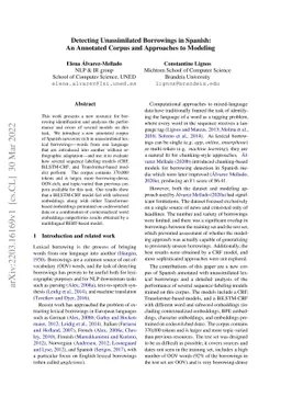 Detecting Unassimilated Borrowings in Spanish: An Annotated Corpus and
  Approaches to Modeling