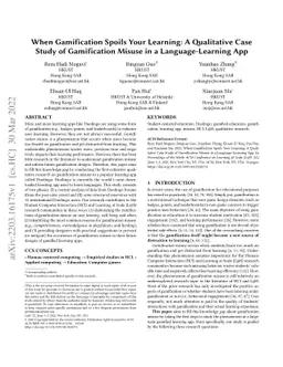 When Gamification Spoils Your Learning: A Qualitative Case Study of
  Gamification Misuse in a Language-Learning App
