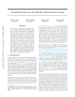 Marginalized Operators for Off-policy Reinforcement Learning