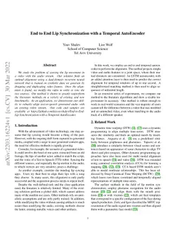 End to End Lip Synchronization with a Temporal AutoEncoder