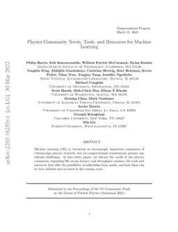 Physics Community Needs, Tools, and Resources for Machine Learning