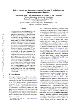 DePA: Improving Non-autoregressive Machine Translation with
  Dependency-Aware Decoder