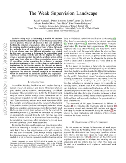 The Weak Supervision Landscape