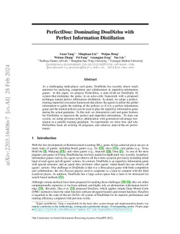 PerfectDou: Dominating DouDizhu with Perfect Information Distillation